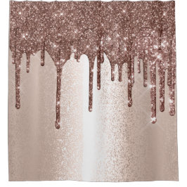 スパークドリップグリッター効果赤面バラガーリースキニー シャワーカーテン