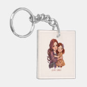 スパークパーソナライズされたリーな母と娘 キーホルダー (正面左)