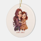 スパークパーソナライズされたリーな母と娘 セラミックオーナメント (左)