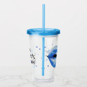 スパークパーソナライズされたリーカッコいいブルーラブリップアクリルT アクリルタンブラー (右)