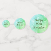 スパークパーソナライズされたリーグリーンハッピー90歳の誕生日 コンフェッティ (裏面)