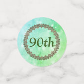 スパークパーソナライズされたリーグリーンハッピー90歳の誕生日 コンフェッティ (スモール正面)