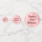 スパークパーソナライズされたリーピンクハッピー70歳 コンフェッティ (裏面)