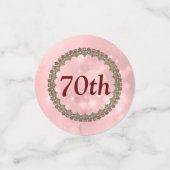 スパークパーソナライズされたリーピンクハッピー70歳 コンフェッティ (スモール正面)