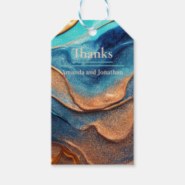 スパークパーソナライズされたリーブルー結婚オレンジ ギフトタグ