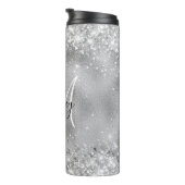 スパークフェイクリーグリッターモノグラム付き銀箔 タンブラー (回転右)