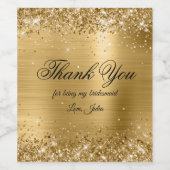 スパークフェイクリーゴールデングリッターフォイルサンキュー ワインラベル (シングルラベル)