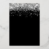 スパークフェイクリーシルバーグリッターブラック30歳の誕生日 箔招待状 (裏面)