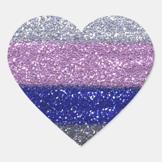スパークフェイクリーシルバーピンクブルーハートAH2010 ハートシール (正面)