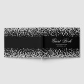 スパークフェイクリーダイヤモンドブラックとホワイトパーソナライズされた ゲストブック (全面)