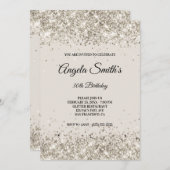 スパークフェイクリープラチナグリッターベージュ 招待状 (正面/裏面)