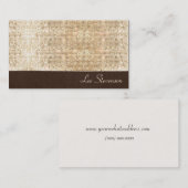 スパークフェイクリー金ゴールドシークインと茶色のリネンの外観 名刺 (正面/裏面)
