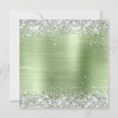 スパークフェイクリー銀グリッターミントブラシ付きフォイル 招待状 (裏面)