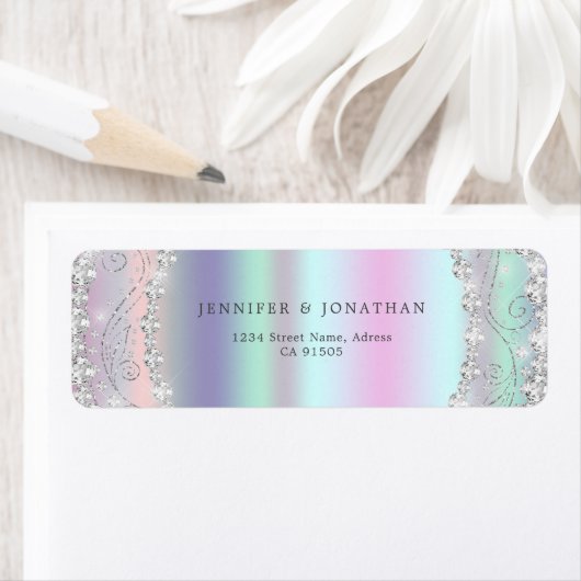 スパークモダンリエレガントダイヤモンドシックなホログラフィック ラベル (インサイチュ)