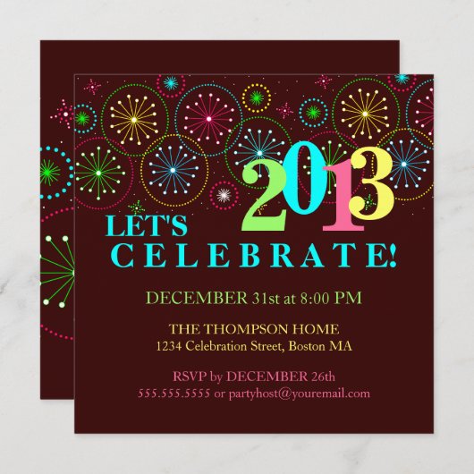 スパークモダンルニューイブパーティの招待状 招待状 (正面/裏面)