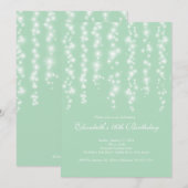 スパークモダンルミントSweet sixteen誕生パーティー 招待状 (正面/裏面)