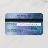 スパークユニークリーアクアブルーグリッタークレジットカード 名刺 (裏面)