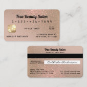 スパークユニークリートープ金ゴールドグリッタークレジットカード 名刺 (正面/裏面)