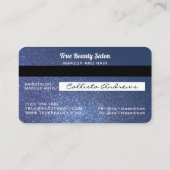 スパークユニークリーネイビーブルーグリッタークレジットカード 名刺 (裏面)