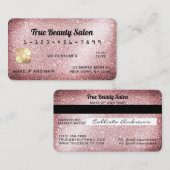 スパークユニークリーバラ金ゴールドグリッタークレジットカード 名刺 (正面/裏面)