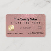 スパークユニークリーバラ金ゴールドグリッタークレジットカード 名刺 (正面)