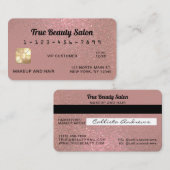 スパークユニークリーバラ金ゴールドグリッタークレジットカード 名刺 (正面/裏面)