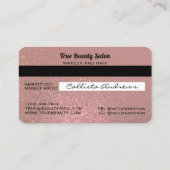 スパークユニークリーバラ金ゴールドグリッタークレジットカード 名刺 (裏面)