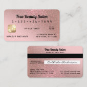 スパークユニークリーバラ金ゴールドグリッタークレジットカード 名刺 (正面/裏面)