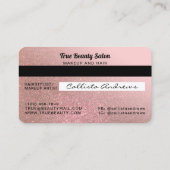 スパークユニークリーバラ金ゴールドグリッタークレジットカード 名刺 (裏面)