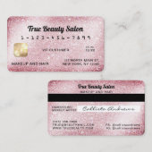 スパークユニークリーピンクグリッタークレジットカード 名刺 (正面/裏面)