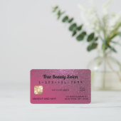 スパークユニークリーベリーピンクグリッタークレジットカード 名刺 (スタンド正面)