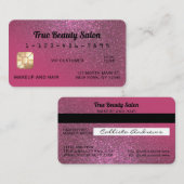 スパークユニークリーベリーピンクグリッタークレジットカード 名刺 (正面/裏面)