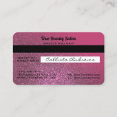 スパークユニークリーベリーピンクグリッタークレジットカード 名刺 (裏面)