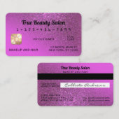 スパークユニークリーマゼンタグリッタークレジットカード 名刺 (正面/裏面)