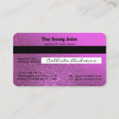 スパークユニークリーマゼンタグリッタークレジットカード 名刺 (裏面)