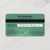 スパークユニークリーマーメイドティール(緑がかった色)グリッタークレジットカード 名刺 (裏面)