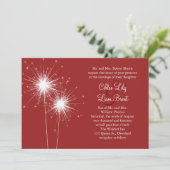 スパークラインレッド結婚式招待状 招待状 (スタンド正面)