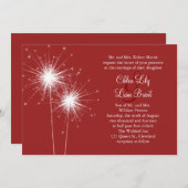 スパークラインレッド結婚式招待状 招待状 (正面/裏面)
