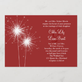 スパークラインレッド結婚式招待状 招待状