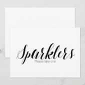 スパークラーお願いします おひとりさまひとつ" 結婚式看板 招待状 (正面/裏面)