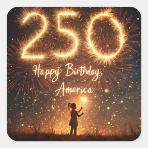 スパークラーズと共にアメリカ250誕生日 スクエアシール