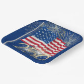 スパークラーズのある250誕生日米国国旗 ペーパープレート (傾斜あり)