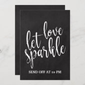 スパークラーセンドオフ　お手頃なブラックボードサイン 招待状 (正面/裏面)