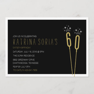 スパークラーソイリーマイルストーン誕生日招待状 招待状