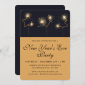 スパークラーニューイヤーズイブパーティーモダンシックホリデイ 招待状 (正面/裏面)