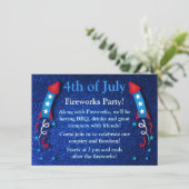 スパークラー付きの花火ロケット 7月4日 招待状 2 (スタンド正面)
