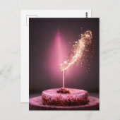 スパークラー付きの誕生日ケーキ ポストカード (正面/裏面)