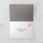 スパークラー付きブラック誕生日バルーン カード (内部)