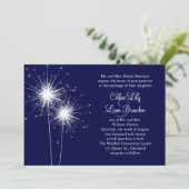 スパークラー結婚式招待状インブルー 招待状 (スタンド正面)