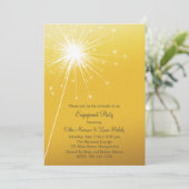 スパークラー金ゴールド婚約招待状 招待状 (スタンド正面)